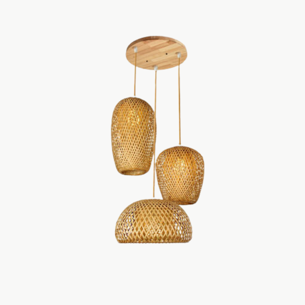 Rattan light fixtures